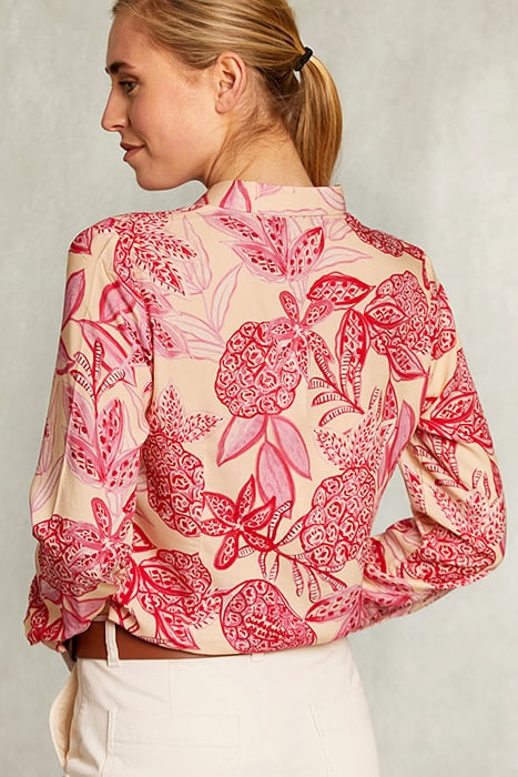 BEIGE/RED FLORAL BLOUSE LONG SLEEVES PINK 2