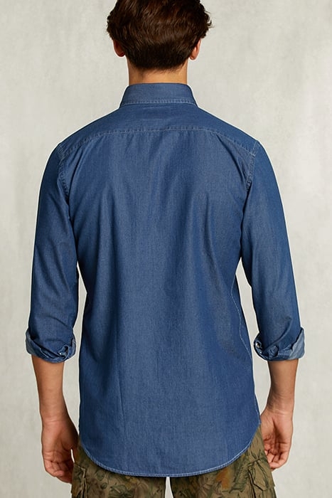 CUSTOM FIT JEANS SHIRT DK BLEACH DENIM 2