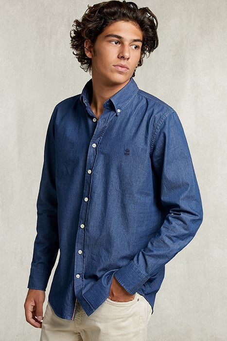 CUSTOM FIT DENIM SHIRT BLUE BLUE 1