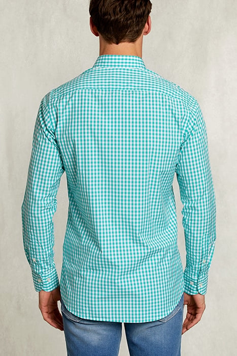 CUSTOM FIT CHECKED SHIRT WHITE/GREEN 2