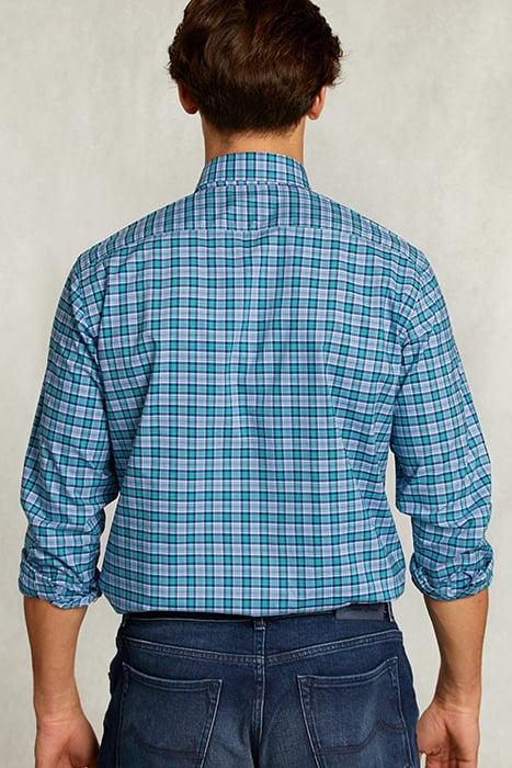 CUSTOM FIT CHECKED SHIRT BLUE/GREEN GREEN 2