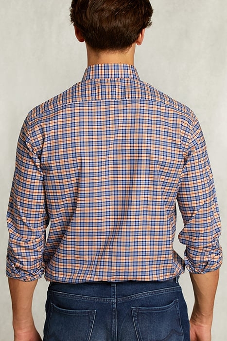 CUSTOM FIT CHECKED SHIRT ORANGE/BLUE YELLOW 2