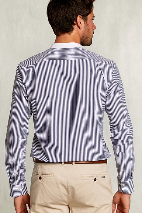 SLIM FIT STRIPED HENLEY SHIRT 2