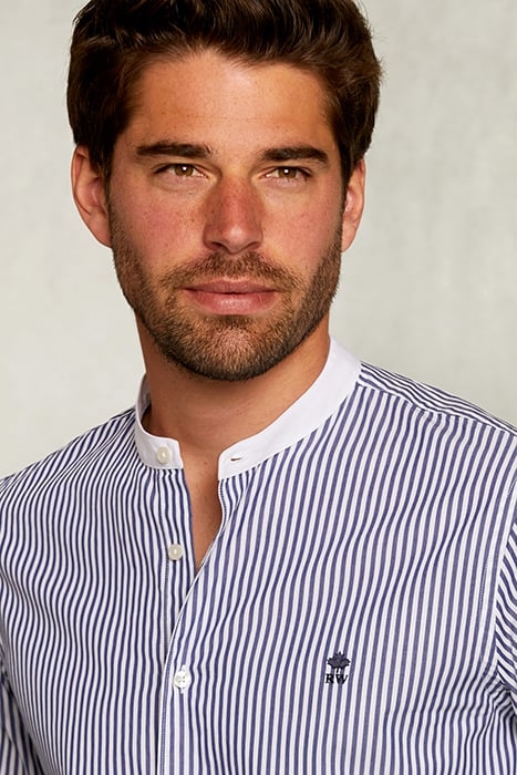 SLIM FIT STRIPED HENLEY SHIRT 4