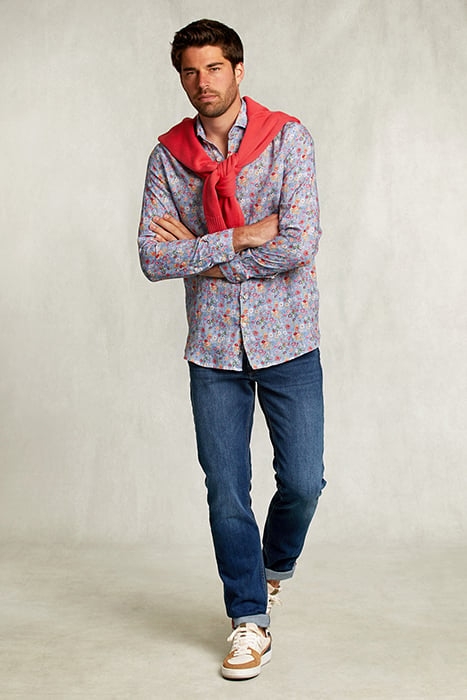 CUSTOM FIT FLORAL LINEN SHIRT MULTI MULTI 3