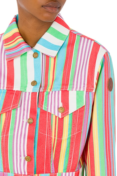 COLORFUL STRIPES COTTON DRILL JACKET MULTICOLOR 4