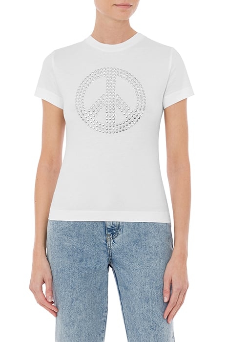 PEACE SYMBOL JERSEY T-SHIRT WHITE 1