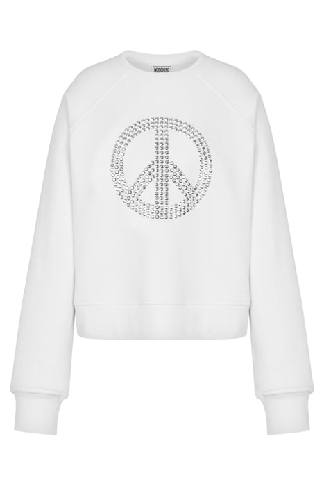 PEACE SYMBOL COTTON SWEATSHIRT WHITE 3