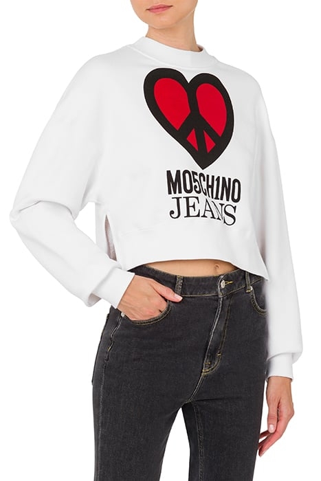 PEACE & LOVE COTTON SWEATSHIRT WHITE 1