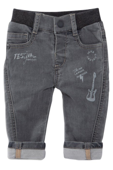 BABY BOYS’ GREY PRINT JEANS WITH RIBBING ON WAIST 3