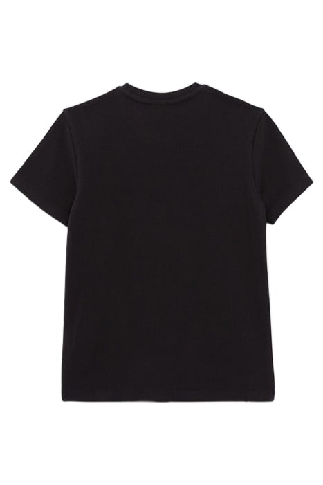 BOYS’ BLACK T-SHIRT, EMBROIDERED TIGER HEAD-GOGGLES IMAGE 2