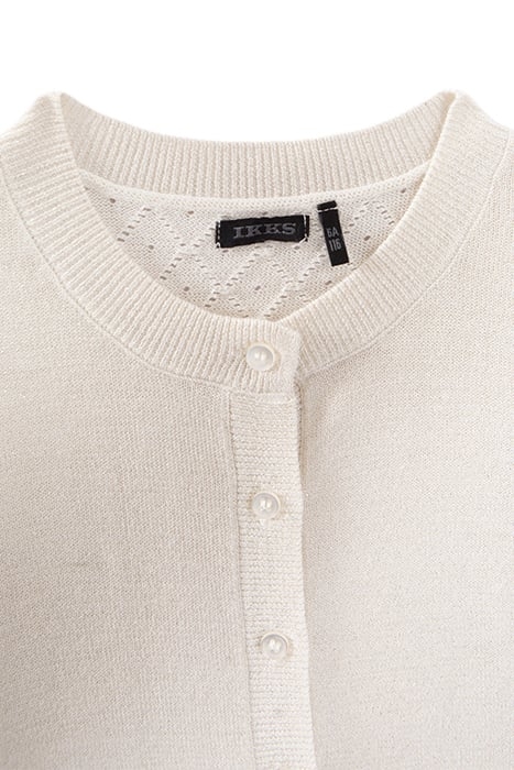 GIRLS’ ECRU KNIT CARDIGAN WITH DECORATIVE LUREX ON BACK 2