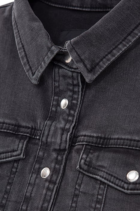 GIRLS' FADED BLACK DENIM SLEEVELESS JACKET 7