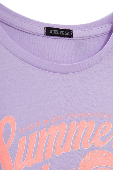 GIRLS' LILAC T-SHIRT WITH NEON FRUIT & SLOGAN 4