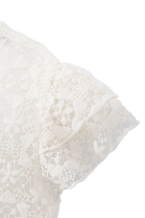 GIRLS’ OFF-WHITE BLOUSE WITH EMBROIDERED LACE 5