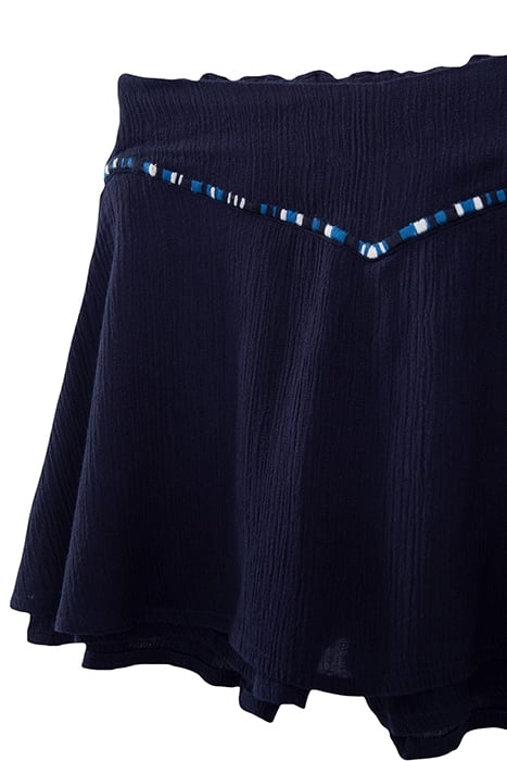 GIRLS' NAVY CREPE SKORT, ATEBA BRACELET-STYLE EMBROIDERY 3