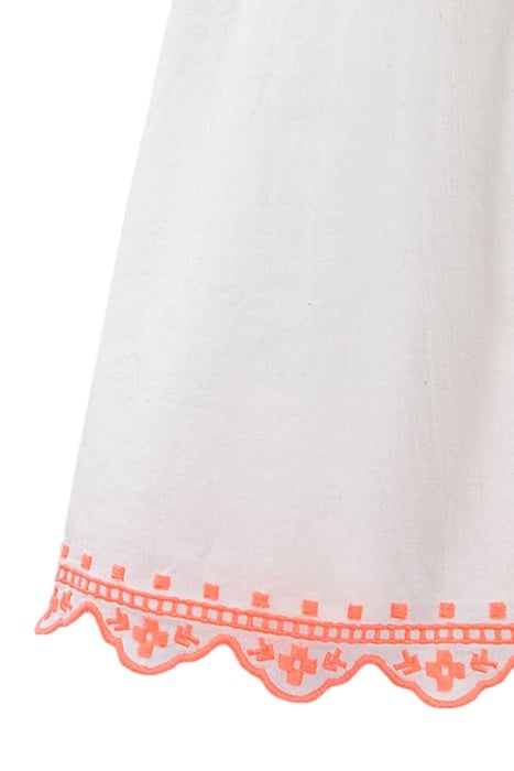 GIRLS’ OFF-WHITE DRESS WITH NEON ETHNIC EMBROIDERY 7