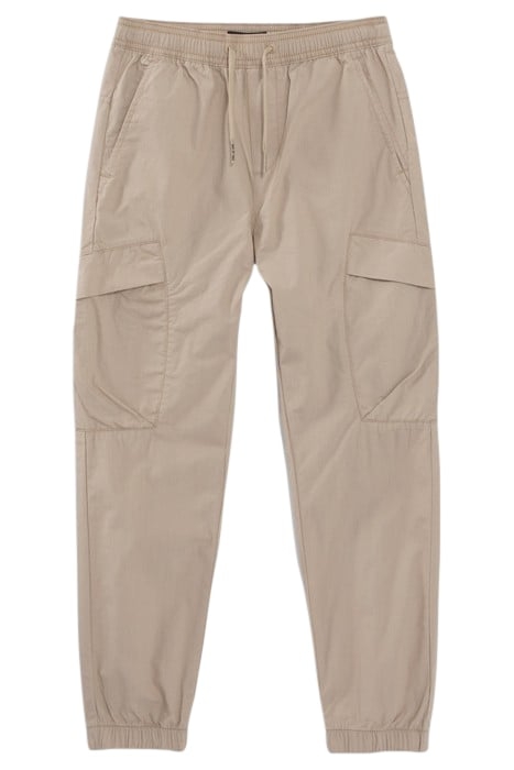 BOYS’ BEIGE CARGO TROUSERS WITH ELASTICATED WAIST & CUFFS 1