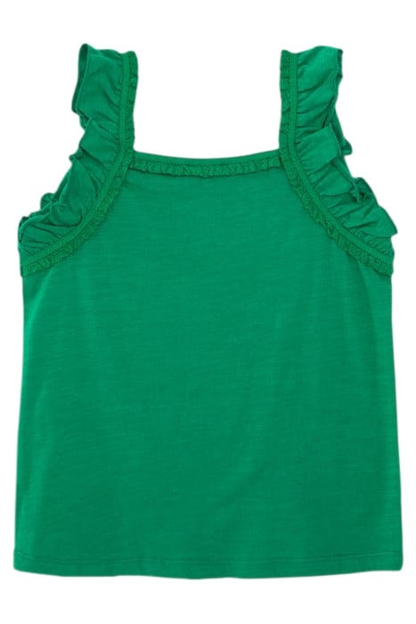 GIRLS’ GREEN VEST TOP WITH LACE BRAID 2