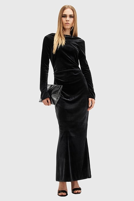 AMORET VELVET DRESS BLACK 4