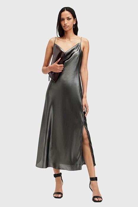 HADLEY DRESS METALLIC GREY 1