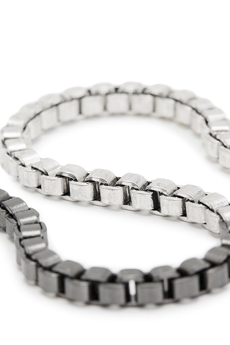 ZOE BOX CHAIN NCKLC WARM SILVER/BLACK 6