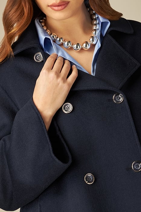 SHORT WOOL BLEND COAT BLUE 4