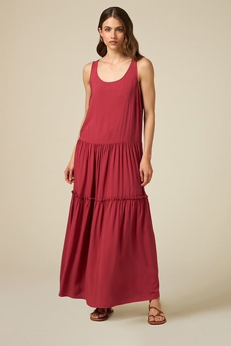 LONG VISCOSE DRESS RED 1