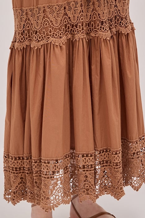 LONG DRESS WITH CROCHET INSERTS NATURAL 5