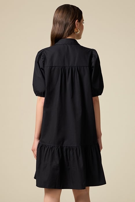SHORT POPLIN DRESS WITH OPENWORK BLACK 2