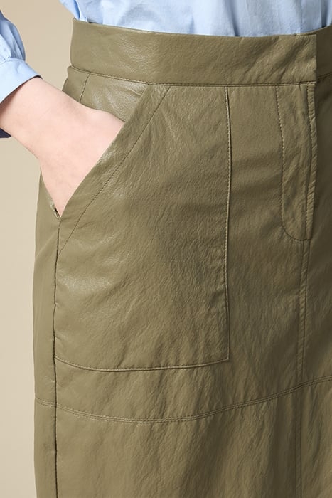 CRINKLED FABRIC MIDI PENCIL SKIRT GREEN 5