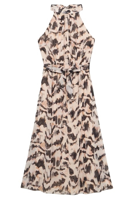 LONG MARBLE PATTERNED DRESS WHITE 3