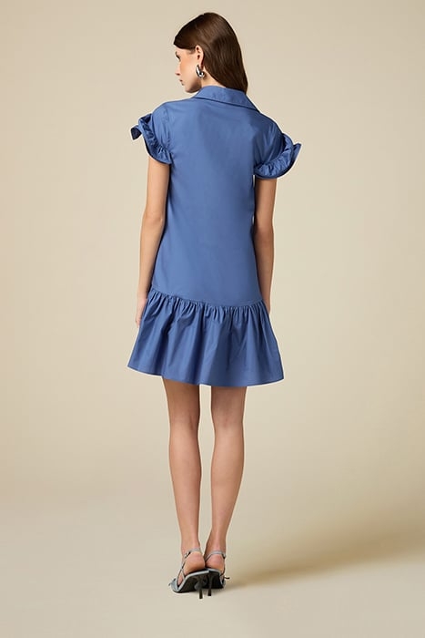 SHORT COTTON CHEMISIER DRESS BLUE 2
