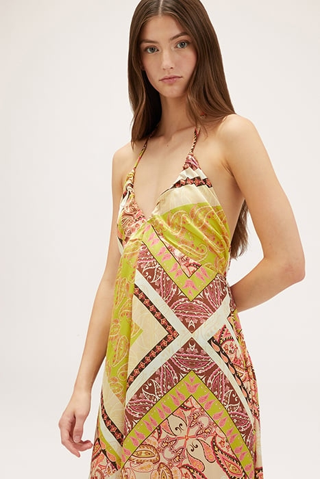 SCARF PATTERN SUMMER DRESS GREEN 4