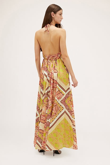 SCARF PATTERN SUMMER DRESS GREEN 2