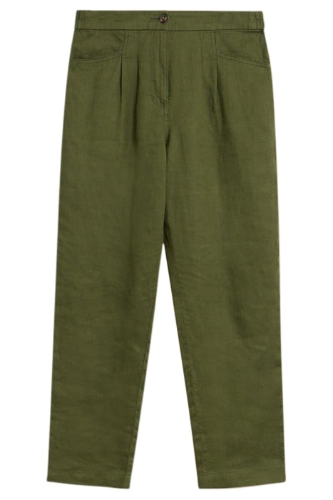 ROWENA LINEN TROUSER DARK GREEN 4