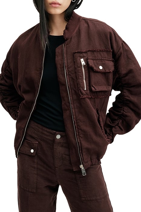RUE BOMBER JACKET DARK WINE RED 1
