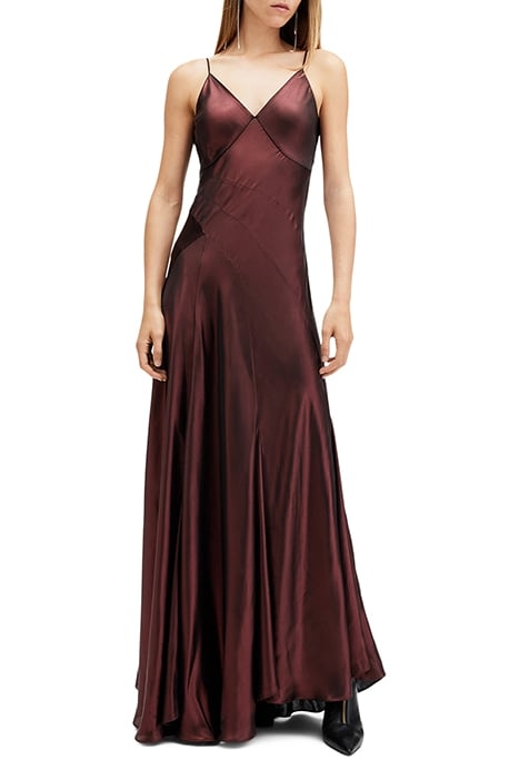 LILI MAXI DRESS METALLIC RED 1