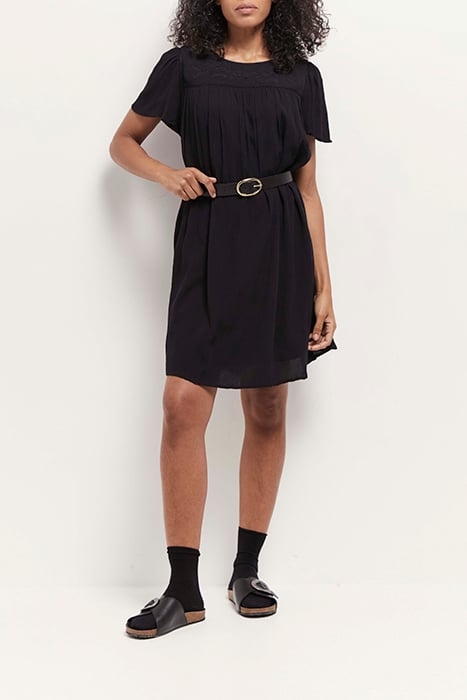 RIKKO - BLACK LINEN COAT DRESS 3