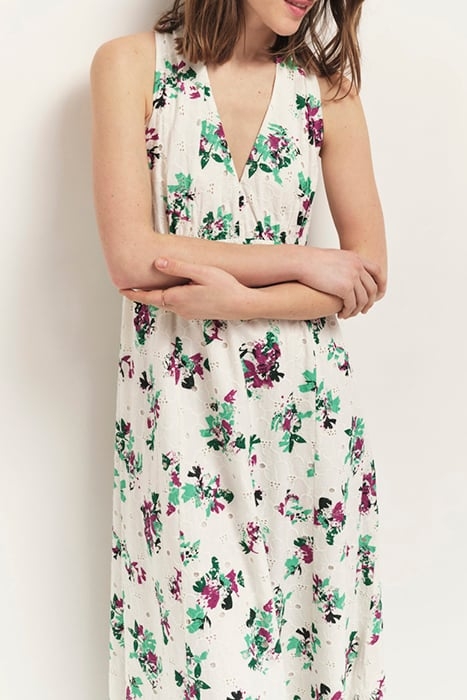 RITUEL - OFF WHITE LONG DRESS WITH PARTY DAY PRINT 4