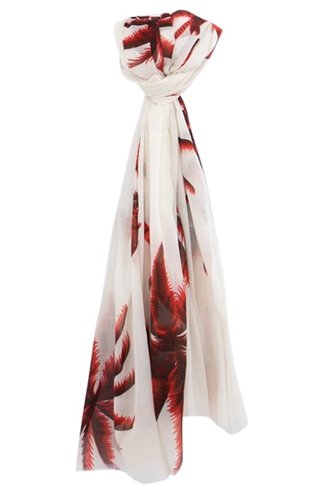 RED SCARF WITH PALM TREE MOTIF 1
