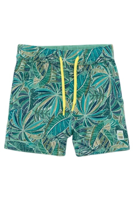 BABY BOYS’ GREEN/EXOTIC MOTIF REVERSIBLE BERMUDA SHORTS 1