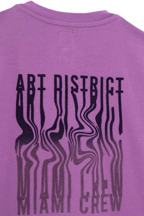 BOYS' PURPLE T-SHIRT WITH FLOCKED VELVET IMAGE ON BACK 4