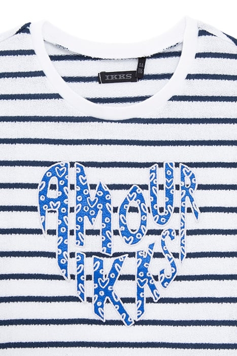 GIRL’S NAVY ORGANIC COTTON T-SHIRT WITH EMBROIDERED HEART 4