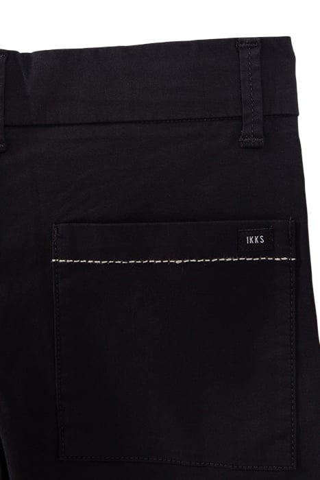 BOYS' BLACK CHINO SHORTS WITH SADDLE STITCHED POCKETS 4