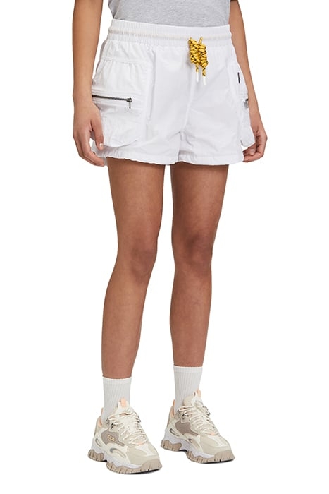 CRINKLE NYLON SHORTS WITH SIZE POCKETS WHITE 1