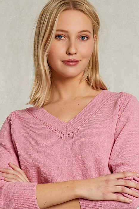 PINK RAGLAN V-NECK SWEATER PINK 4