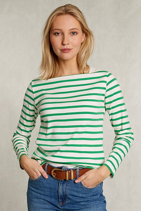 WHITE/GREEN STRIPED T-SHIRT WHITE 1