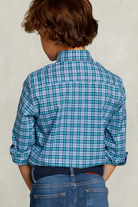 CUSTOM FIT CHECKED SHIRT BLUE/GREEN 2