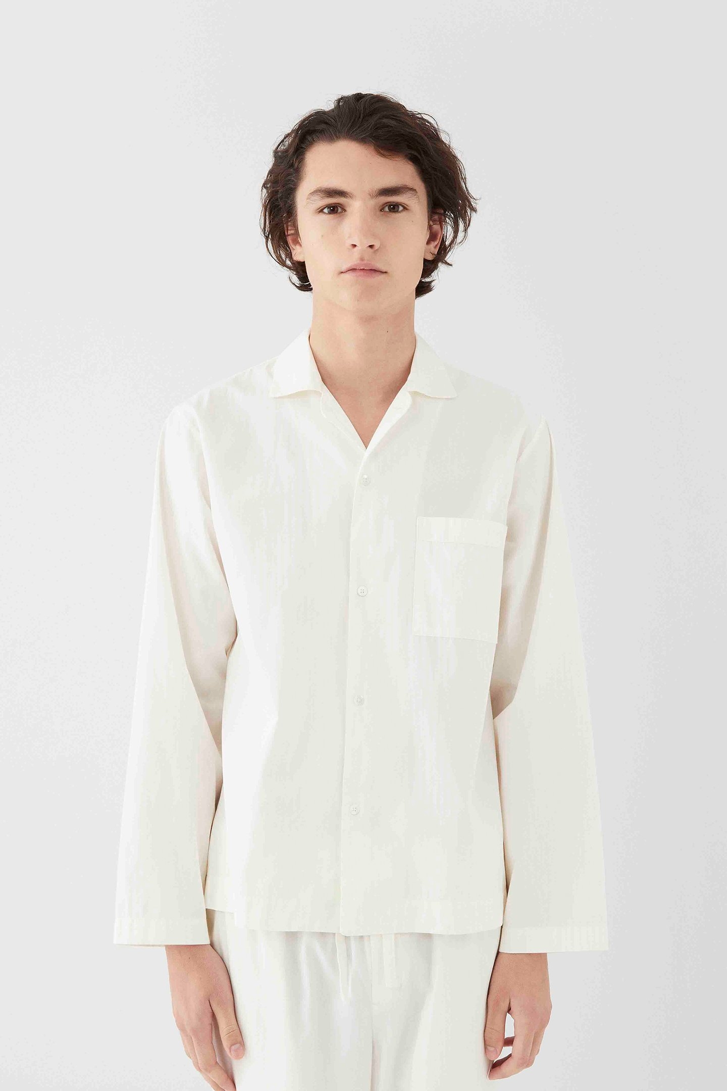 UNISEX POPLIN, PYJAMAS SHIRT MORNING WHITE 2